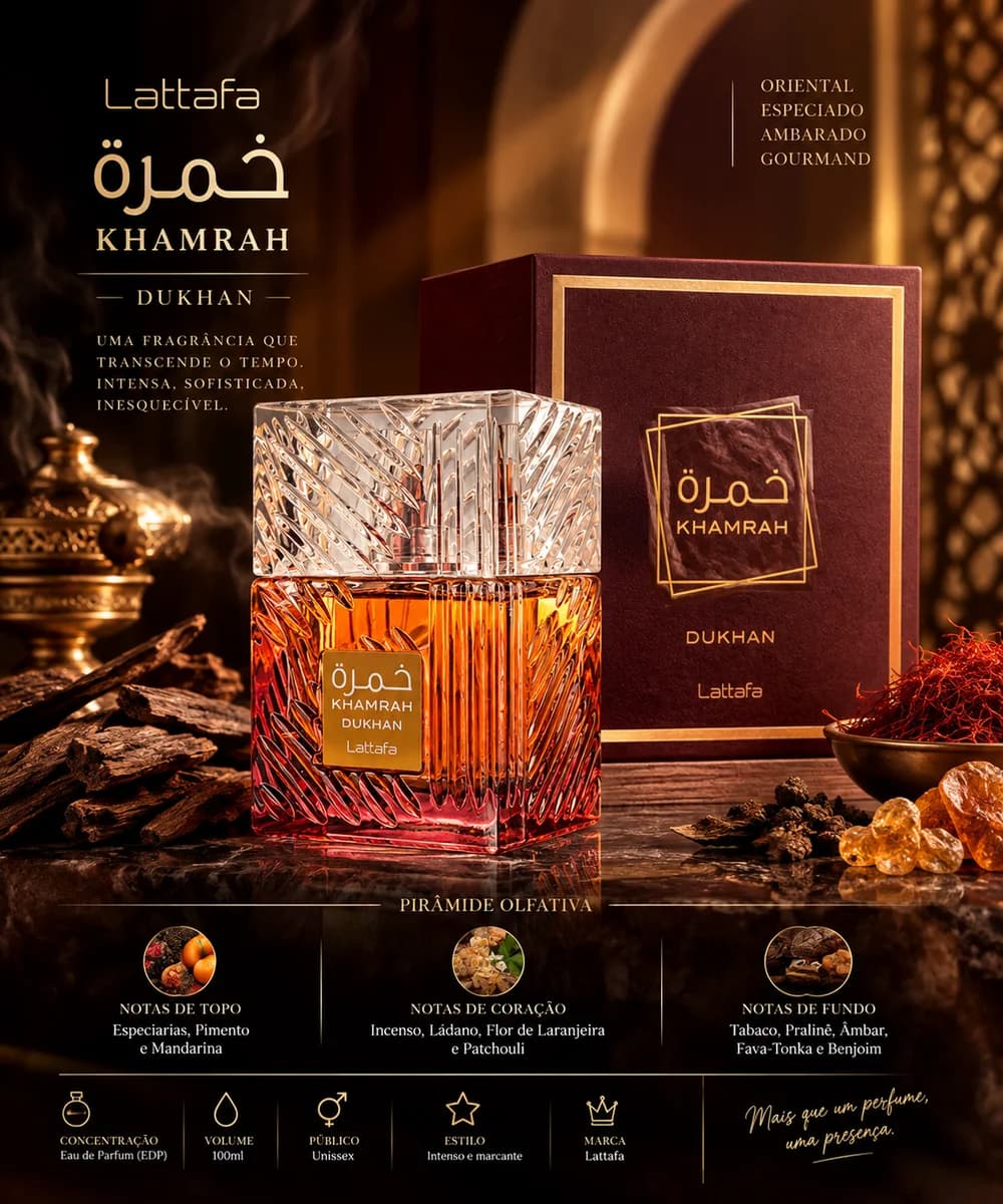 Perfume Khamrah Dukhan – Lattafa – 100Ml